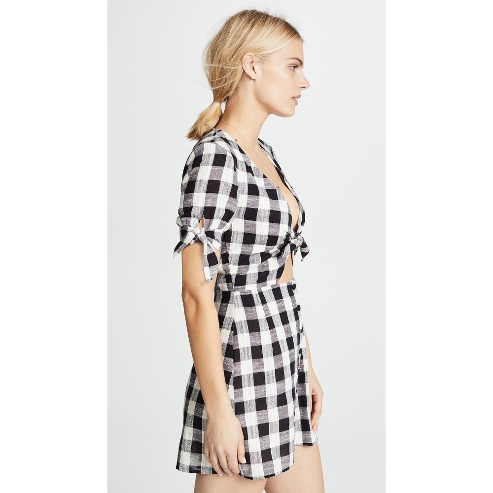NWT 🌟 Bec & Bridge Gingham Tie Mini Dress - Picture 4 of 5